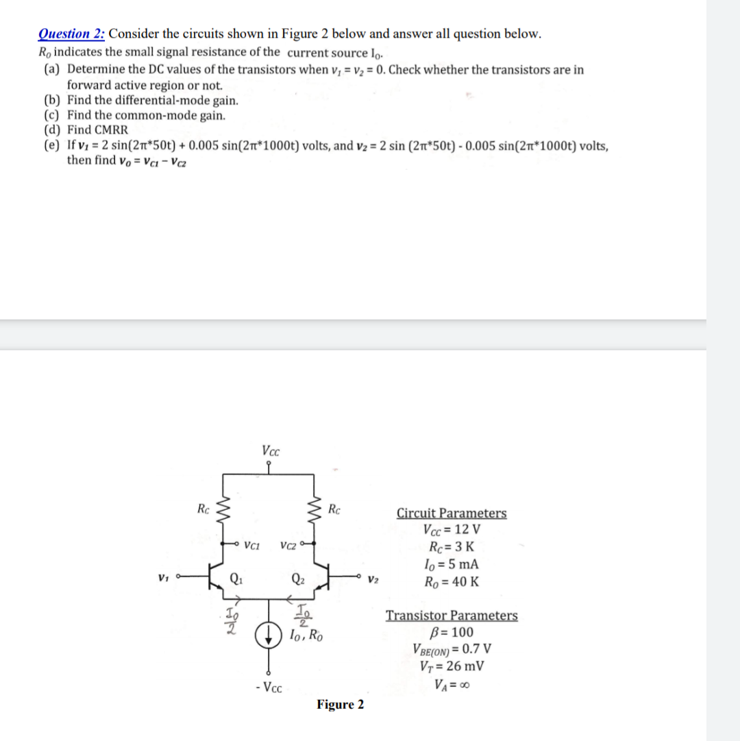 Solved Question 1: Consider the circuits shown in Figure 1 | Chegg.com