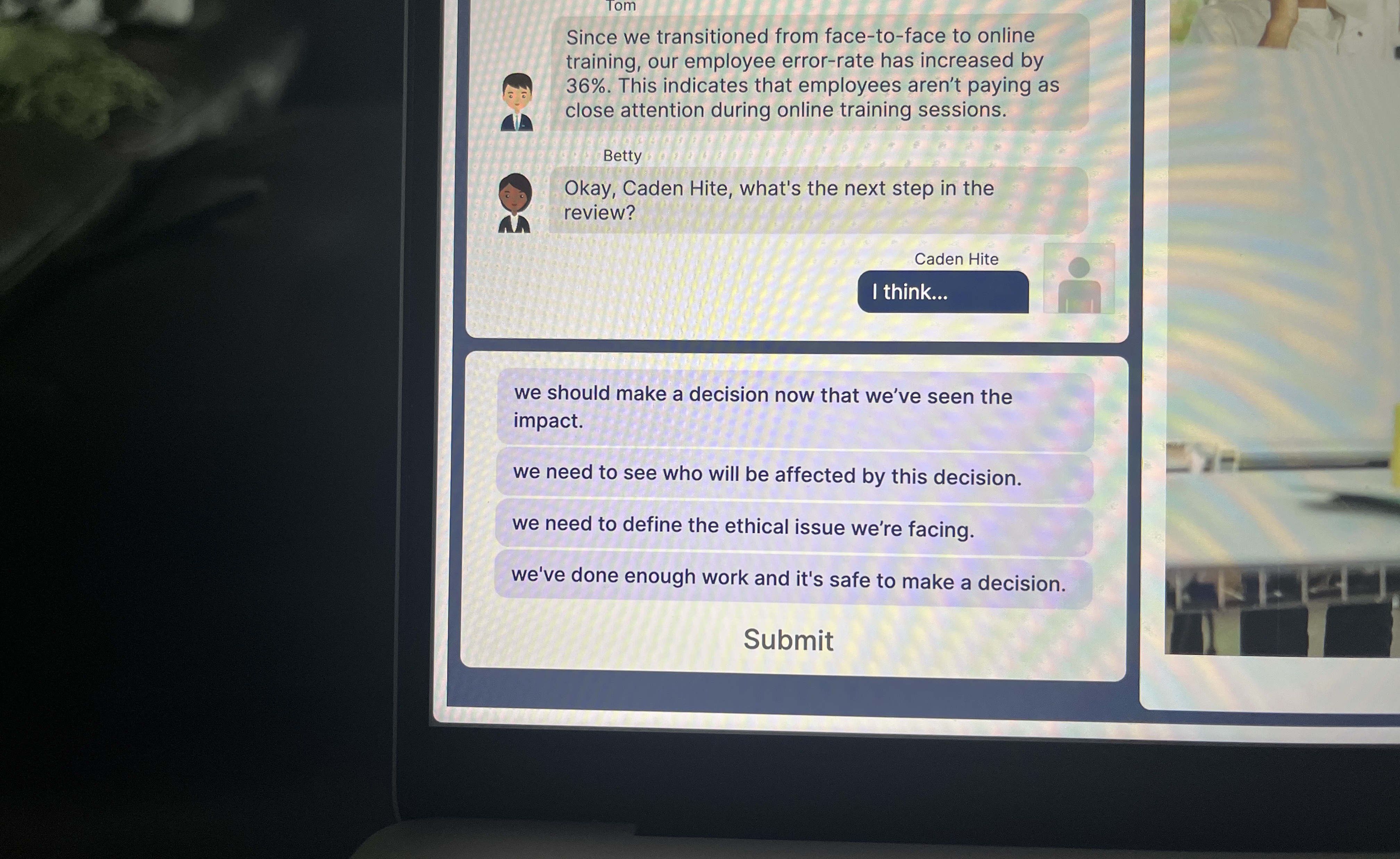 Solved TomSince we transitioned from facetoface to online