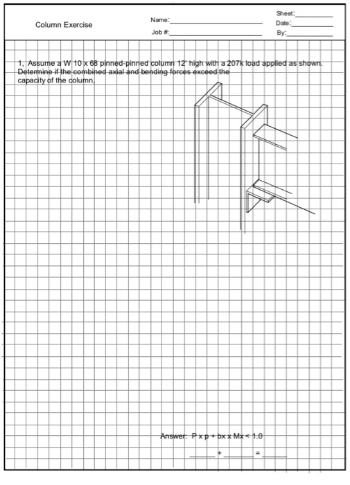 Solved Name: Column Exercise Job 1. Assume a w 10x68 | Chegg.com