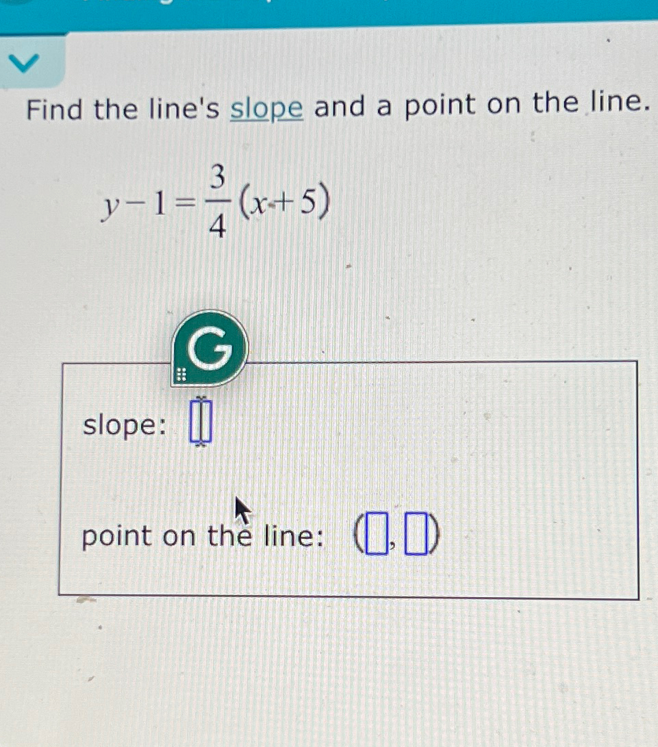 Solved Find the line's slope and a point on the | Chegg.com