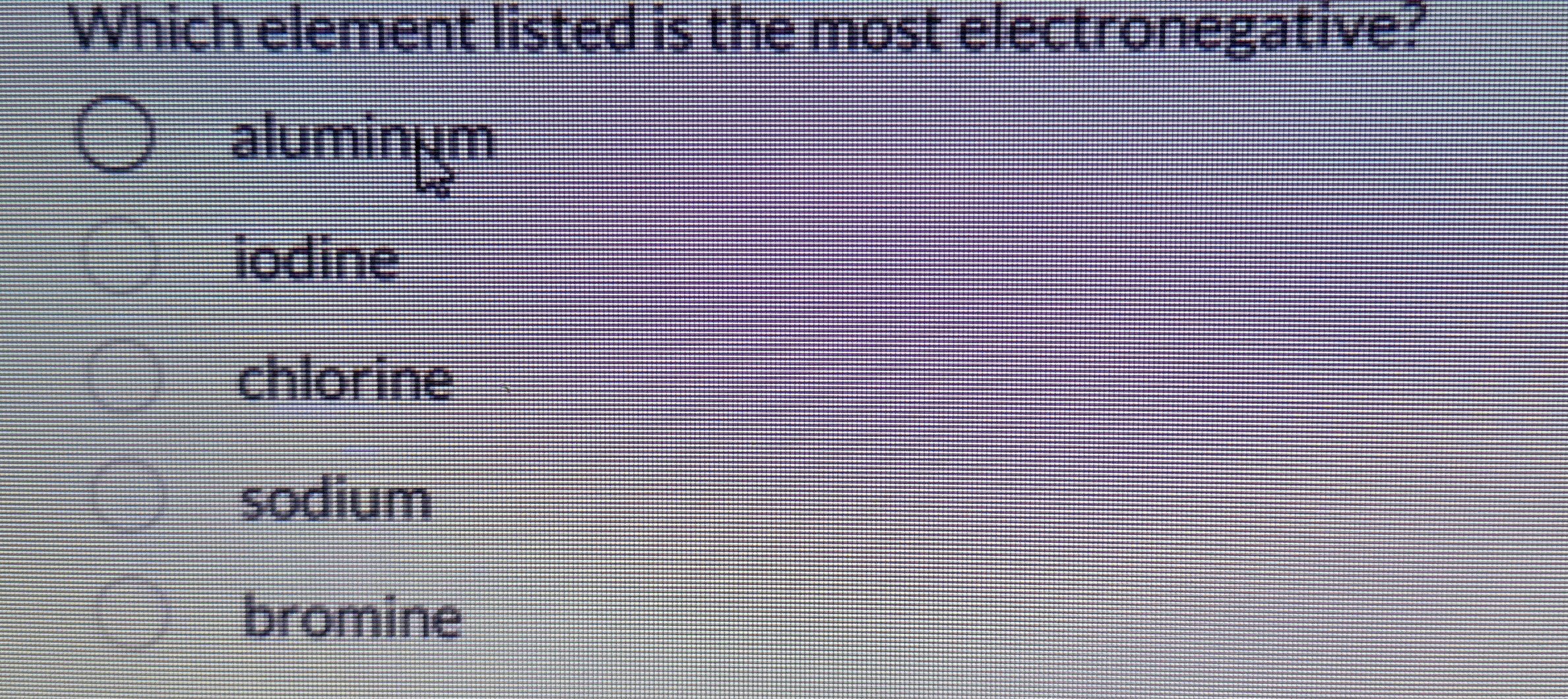 Solved Which element listed is the most