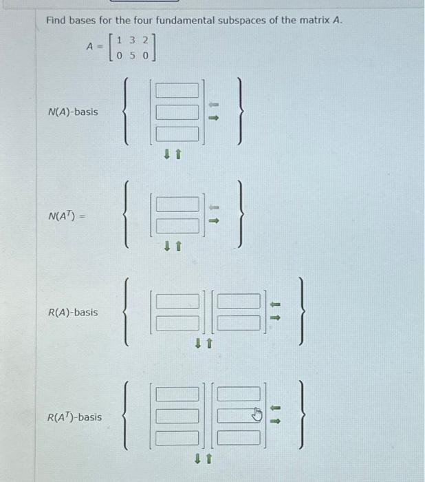 Solved Find Bases For The Four Fundamental Subspaces Of The | Chegg.com