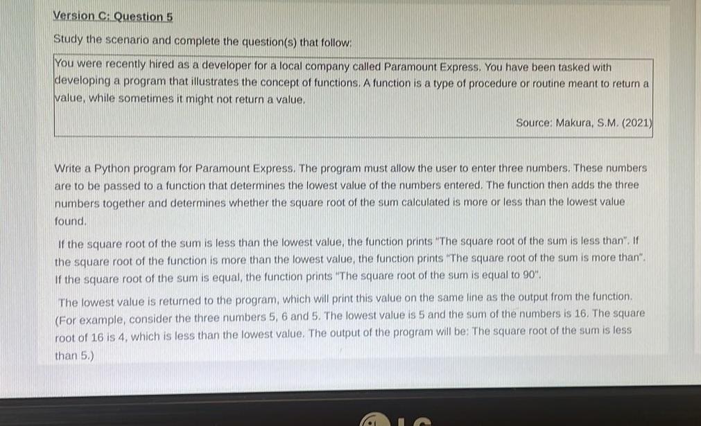 Solved Study the scenario and complete the question(s) that | Chegg.com