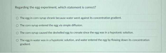 egg in corn syrup experiment