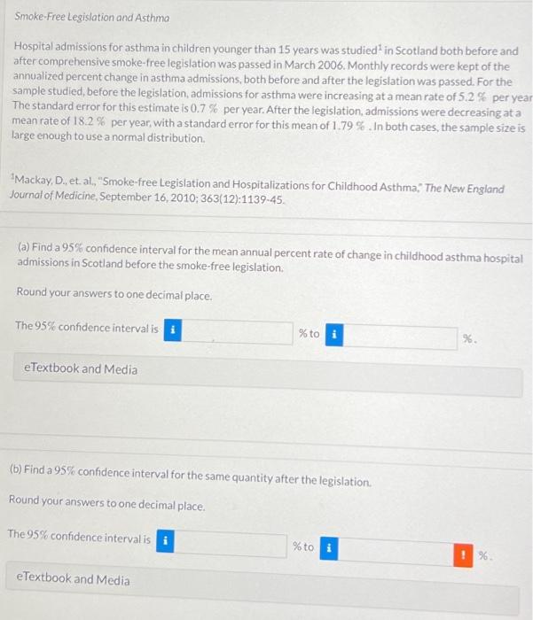 Solved 1 Mackay, D., et. al, "Smokefree Legislation and