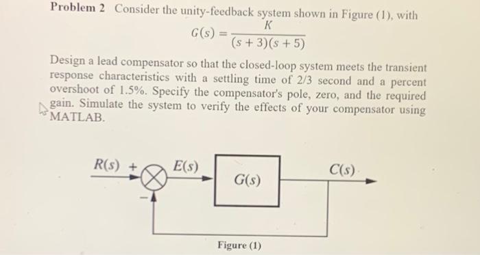 Solved Problem 2 Consider The Unity-feedback System Shown In | Chegg.com