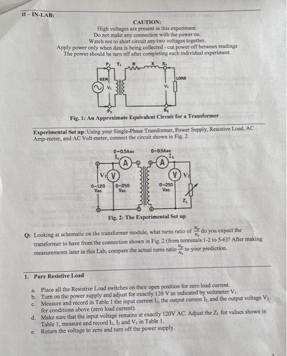 Solved Lab #3 - Transformer Voltage Regulation (ver. 4) | Chegg.com