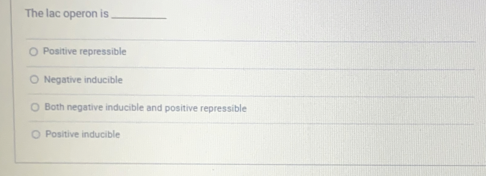 Solved The lac operon isPositive repressibleNegative | Chegg.com