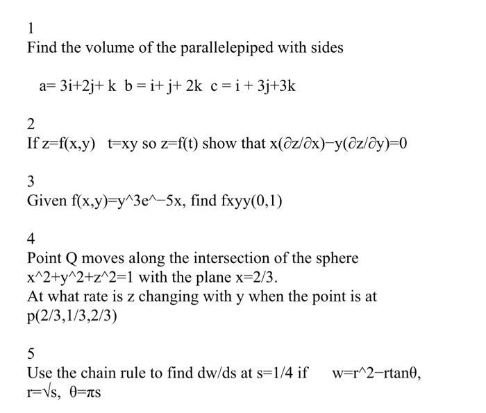 Solved Find The Volume Of The Parallelepiped With Sides A Chegg Com