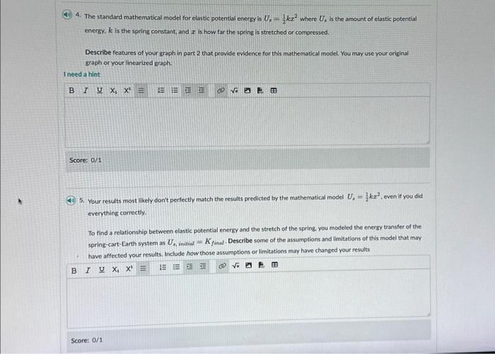 Part 5: Find the Spring Constant The video below | Chegg.com