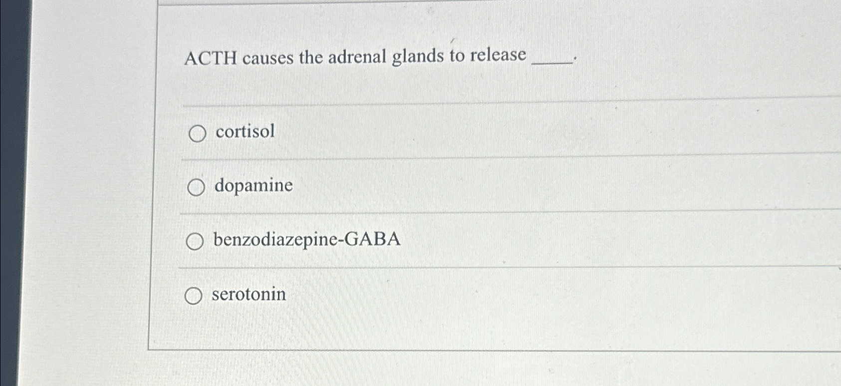 Solved ACTH causes the adrenal glands to | Chegg.com
