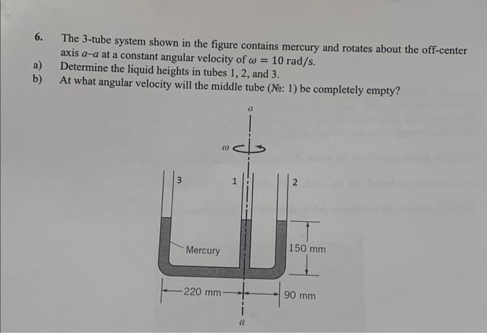 Solved 6. The 3-tube system shown in the figure contains | Chegg.com