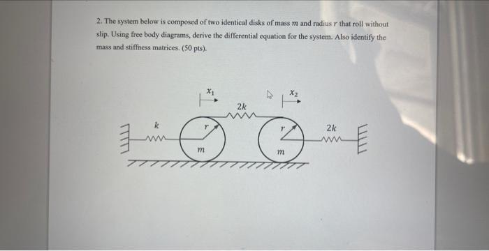 Solved 2. The system below is composed of two identical | Chegg.com