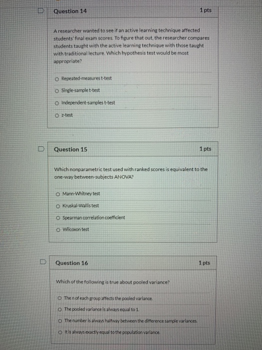 Solved 1 pts Question 3 are procedures for deciding whether | Chegg.com