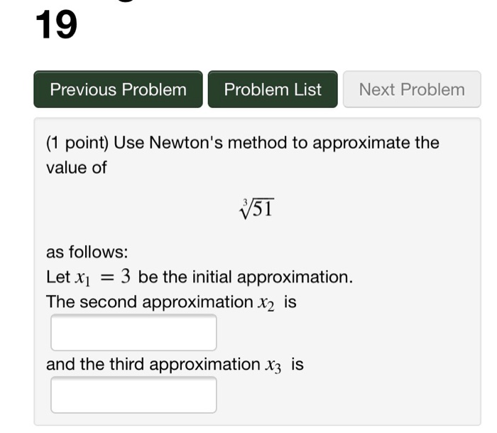 Solved Previous Problem Problem List Next Problem (1 point) | Chegg.com