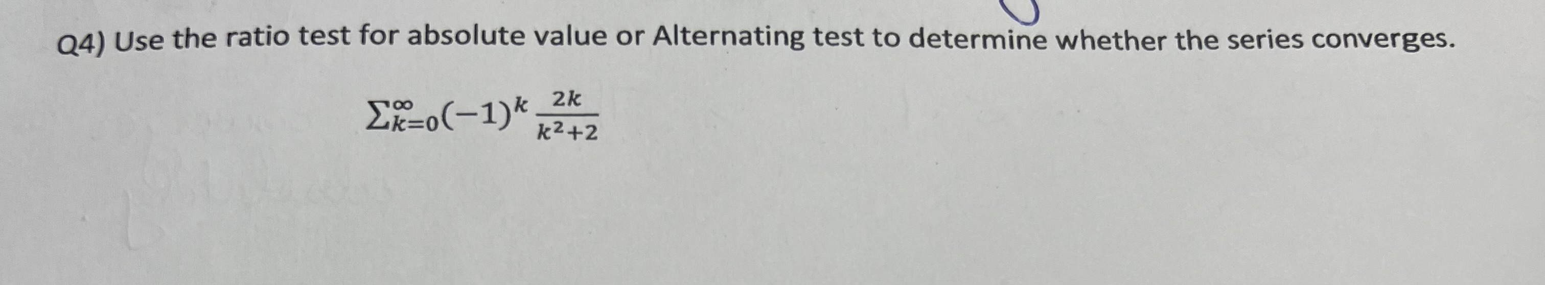 Absolute Test Statistic Solved Q4) Use the ratio test for absolute value or | Chegg.com
