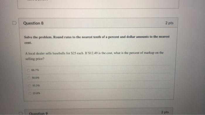 Solved D Question 8 2 pts Solve the problem. Round rates to | Chegg.com