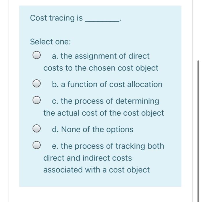 What Is Cost Tracing In Accounting