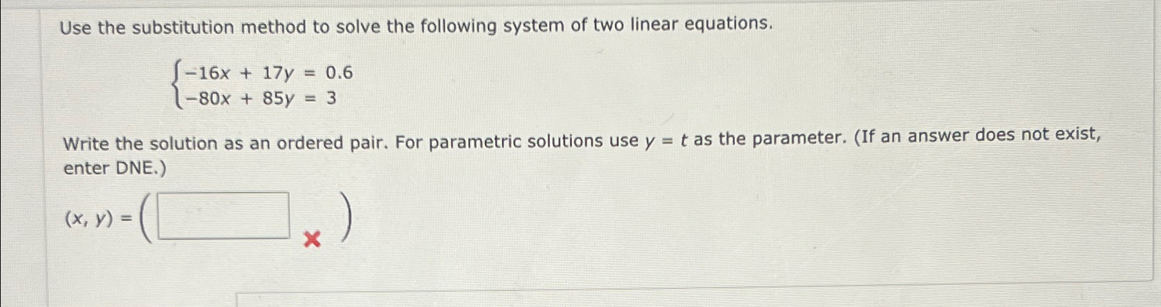 Solved Use the substitution method to solve the following | Chegg.com