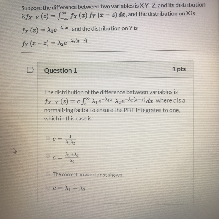 Solved Suppose the difference between two variables is | Chegg.com