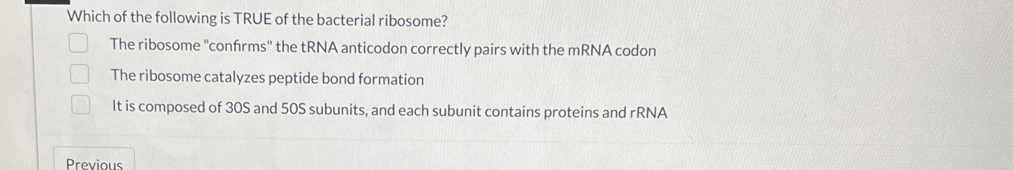 Solved Which of the following is TRUE of the bacterial | Chegg.com