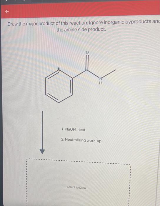 Solved t Draw the major product of this reaction. Ignore | Chegg.com