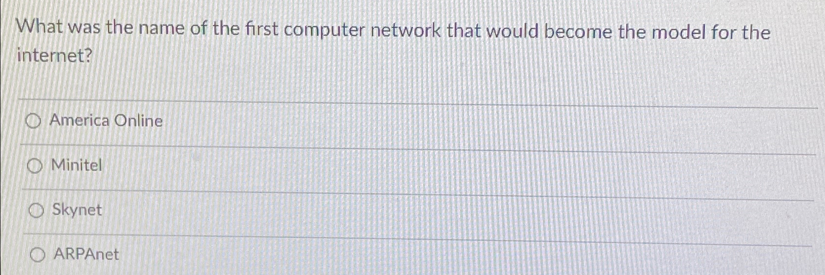 Solved What was the name of the first computer network that