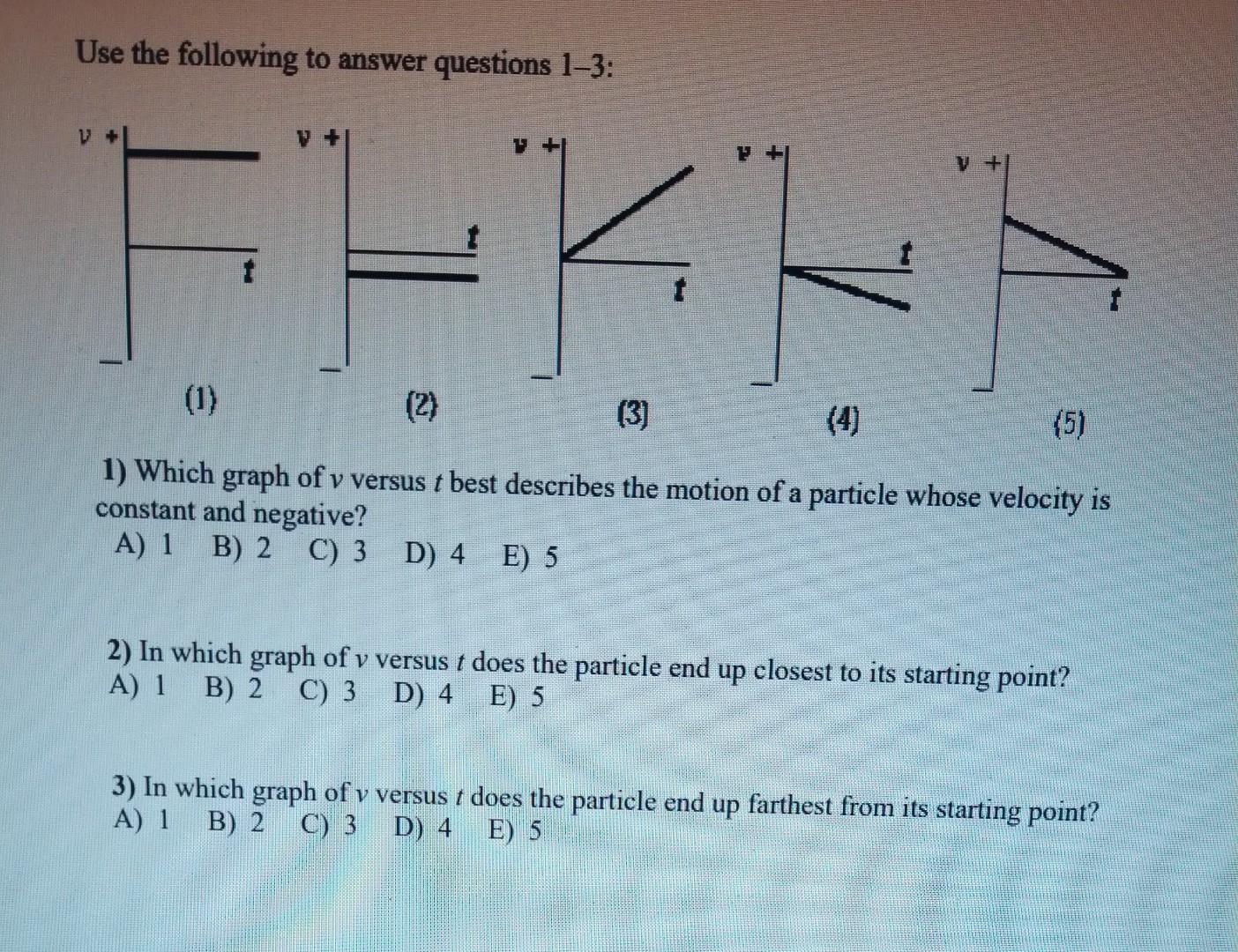 Solved Use The Following To Answer Questions 1−3 : 1) Which | Chegg.com