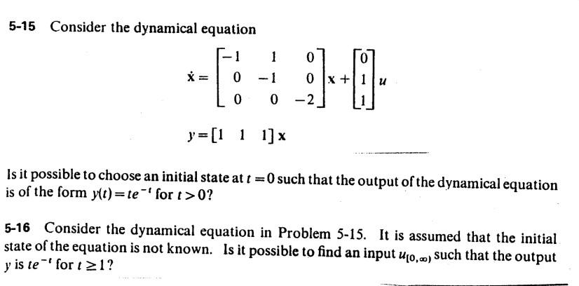 Solved 5-15 Consider The Dynamical Equation | Chegg.com