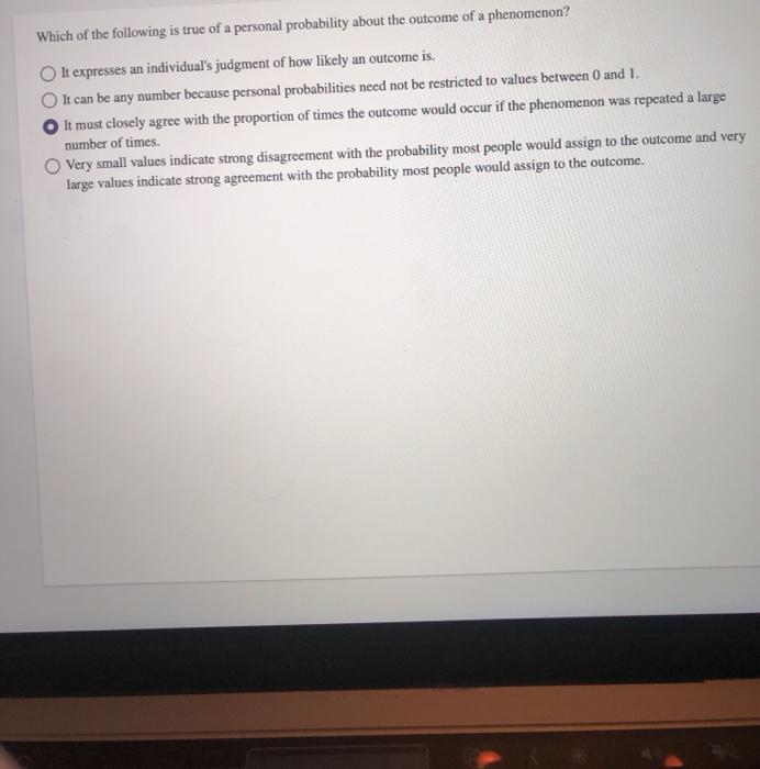 Solved Which of the following is true of a personal | Chegg.com