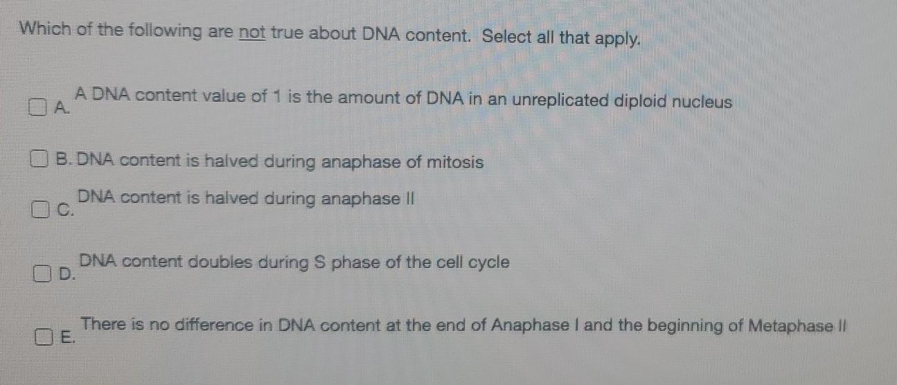 Solved Which of the following are not true about DNA | Chegg.com