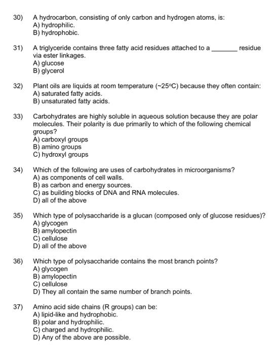 Solved 30) A hydrocarbon, consisting of only carbon and | Chegg.com