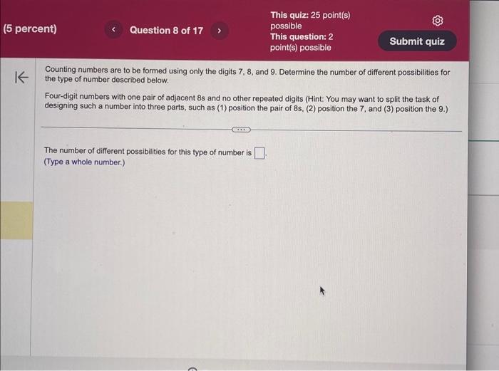 Solved Counting numbers are to be formed using only the | Chegg.com