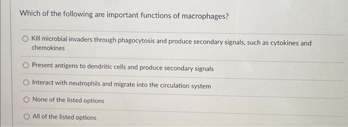 Solved Which of the following are important functions of | Chegg.com