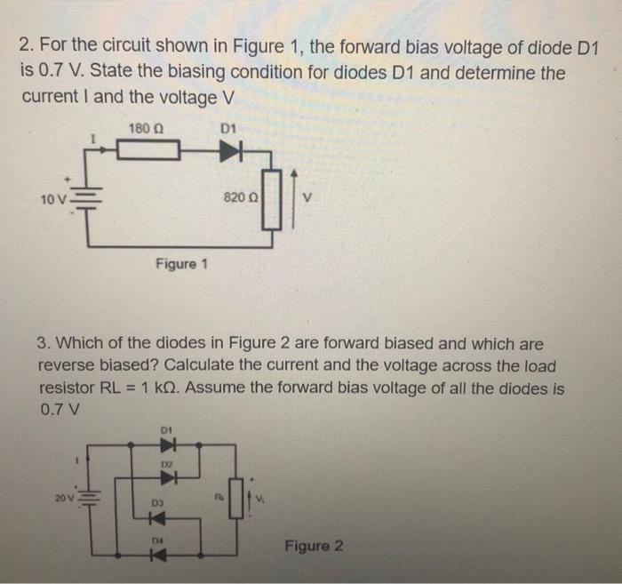 Solved 2. For the circuit shown in Figure 1, the forward | Chegg.com