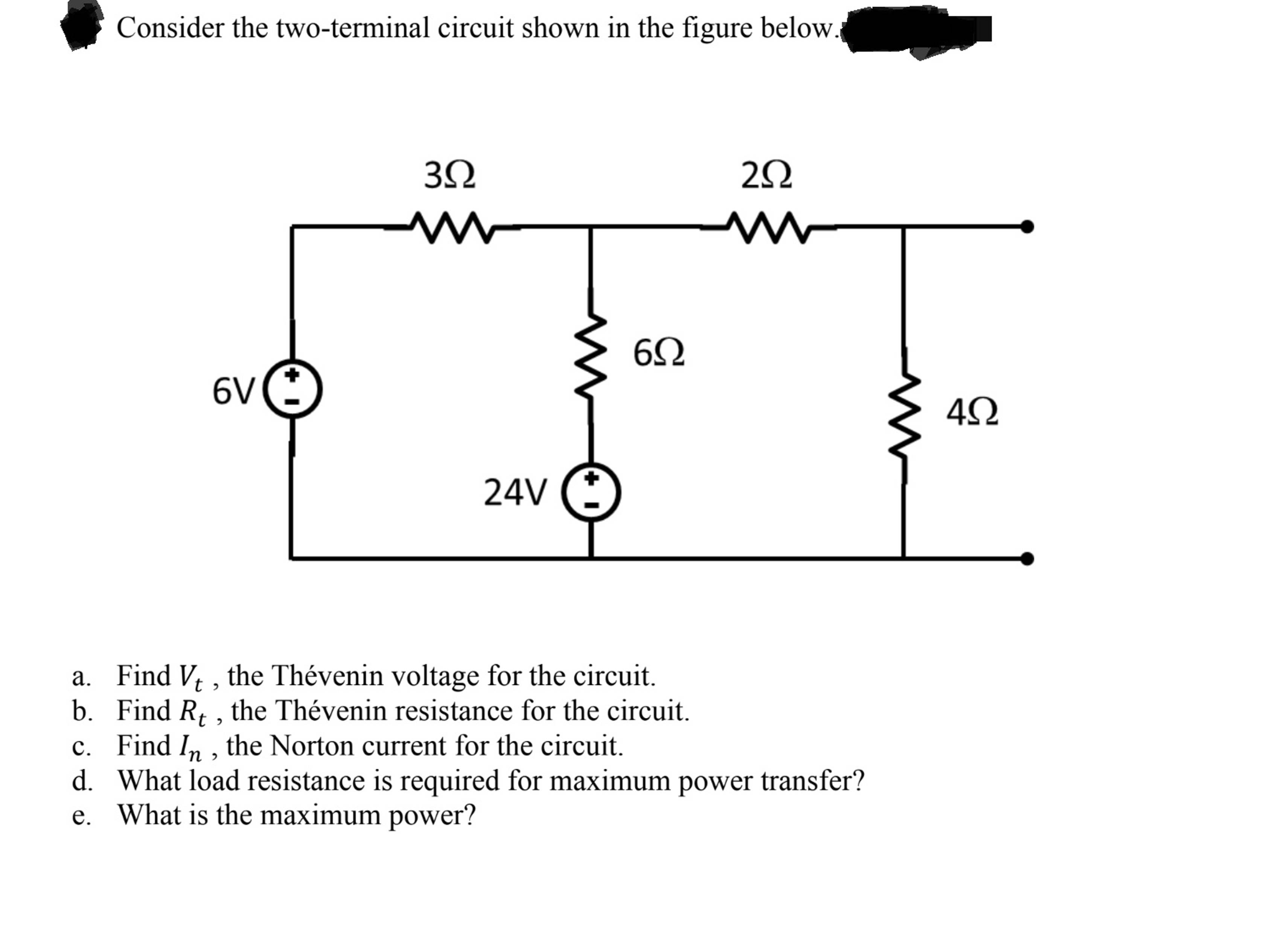 Solved Consider the two-terminal circuit shown in the figure | Chegg.com