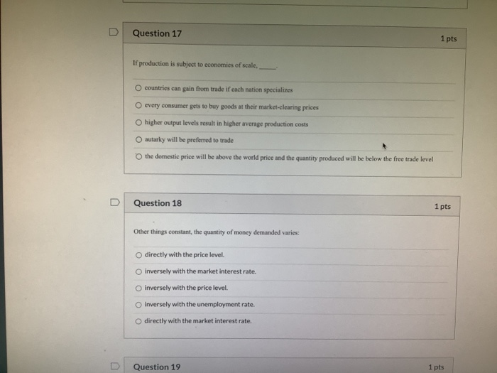 Solved Question 1 1 pts Which of the following is most | Chegg.com