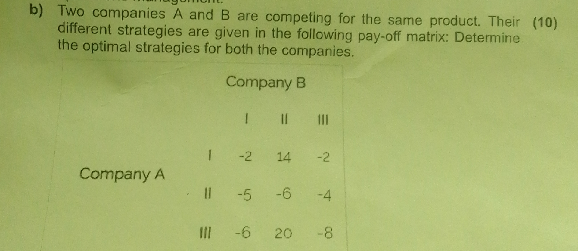 Solved B) ﻿Two Companies A And B Are Competing For The Same | Chegg.com