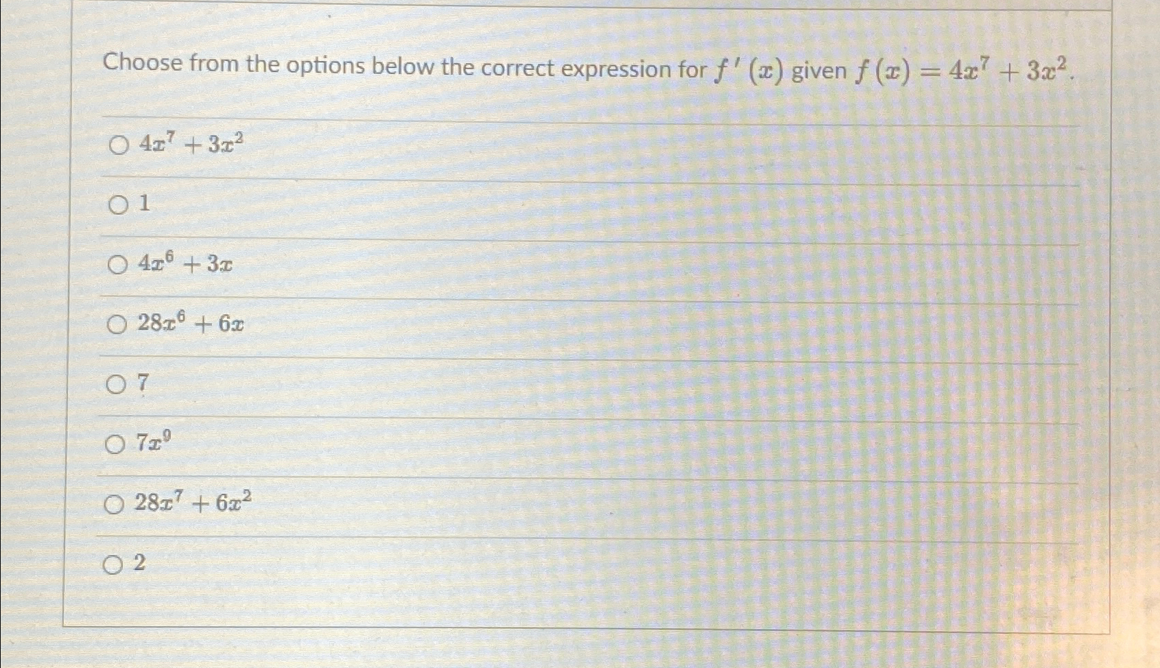 Solved Choose from the options below the correct expression | Chegg.com