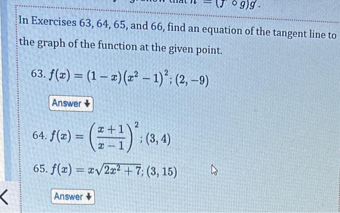 Solved In Exercises 63,64,65, and 66 , find an equation of | Chegg.com