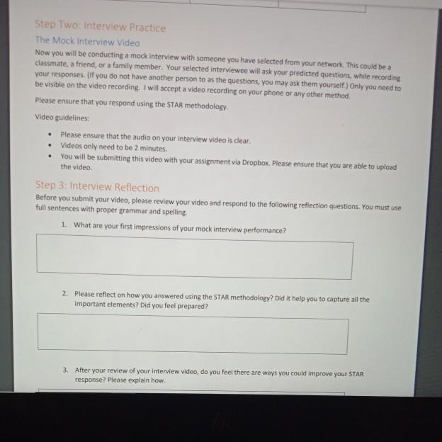 Solved Elements in a reflective paper A) Interview someone