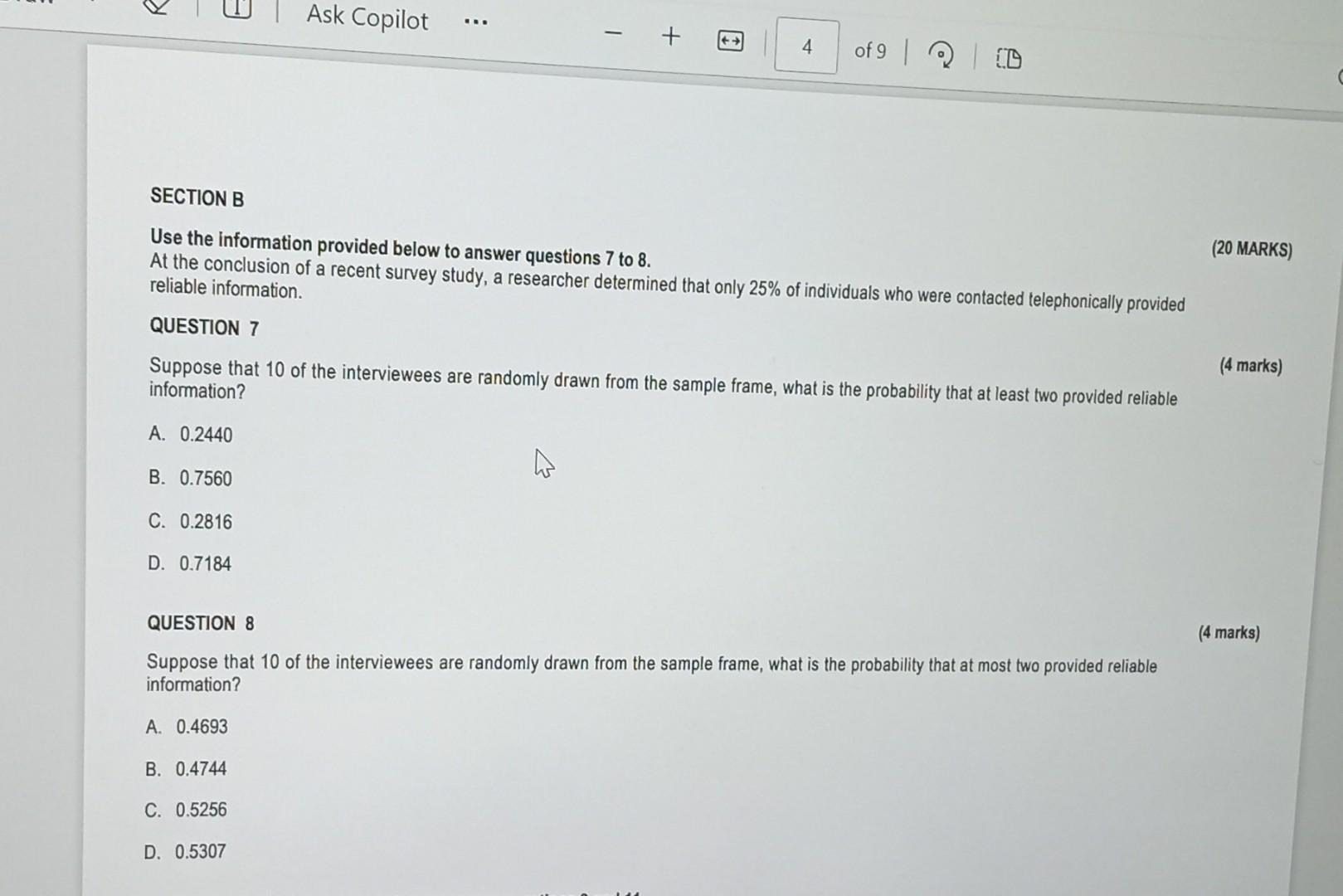 Solved SECTION B Use The Information Provided Below To | Chegg.com