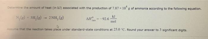 Solved Determine the amount of heat (in kJ) associated with | Chegg.com