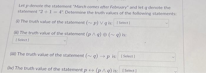 Solved Let p denote the statement 