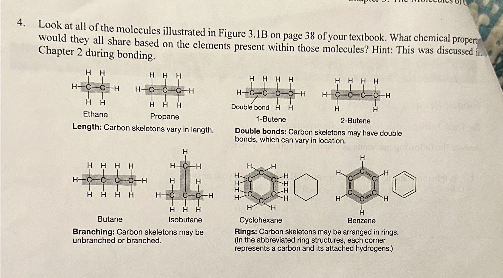 Solved Look at all of the molecules illustrated in Figure | Chegg.com