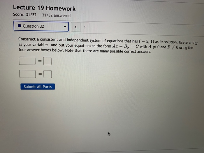 Solved Lecture 19 Homework Score: 31/32 31/32 answered | Chegg.com