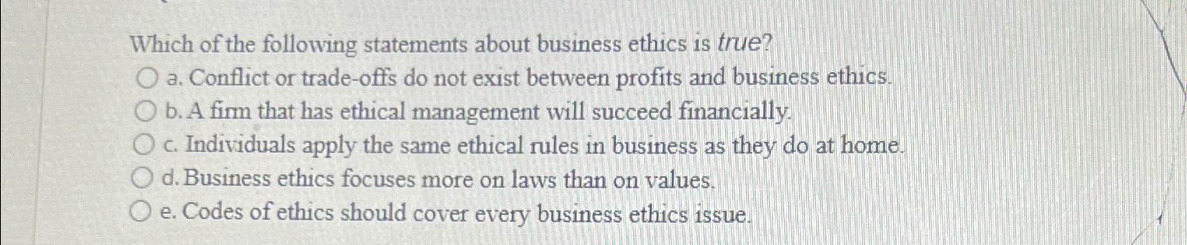 Solved Which of the following statements about business | Chegg.com