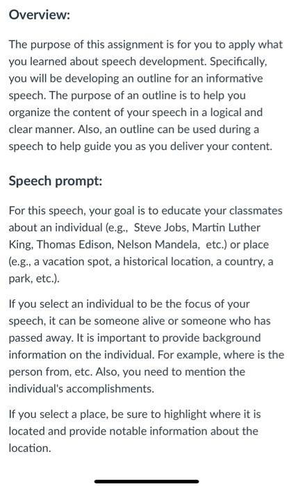 Organizing Your Speech Your guide to writing an INFORMATIVE speech