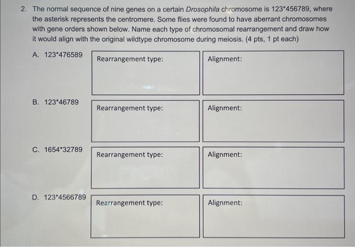 Solved 2. The normal sequence of nine genes on a certain | Chegg.com