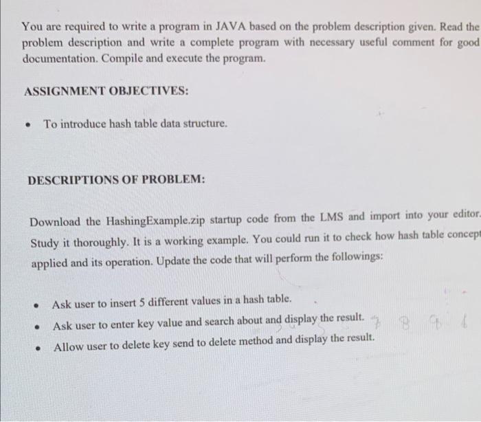 Solved You are required to write a program in JAVA based on | Chegg.com